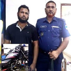 শার্শায় চোরাই মোটরসাইকেল সহ চোর চক্রের সদস্য আটক