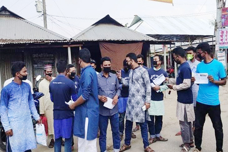 মাস্ক ও হ্যান্ডবিল বিতরন