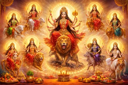 আজ শ্রীশ্রী দুর্গাদেবীর প্রতিপদাদিকল্পারম্ভ, দেবীর নবরাত্রিব্রত শুরু, কোন দিন কোন রঙের পোশাক ও নৈবেদ্য শুভ?