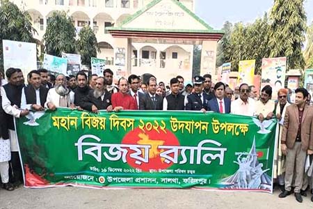 সালথায় নানা আয়োজনে মহান বিজয় দিবস উদযাপন