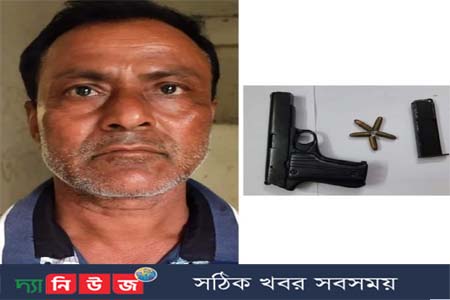 বেনাপোল সীমান্ত থেকে অস্ত্র ও গুলিসহ  আটক ১