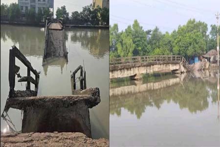 সেতু ভেঙে নদীতে