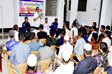 নৌ-পথে চাঁদাবাজী বন্ধে ছাতক থানা পুলিশের মতবিনিময়