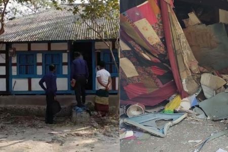গৌর নদীতে বসত ঘরে বোমা বিস্ফোরন