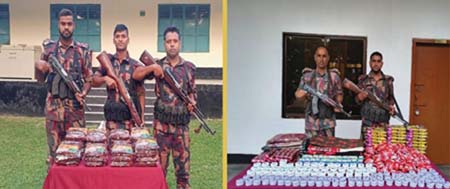 বিজিবির অভিযানে চোরাচালান পণ্য আটক 