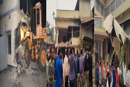 বাড়ি ভাঙচুর অগ্নিসংযোগ