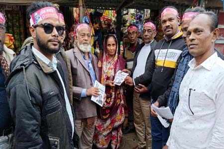 নৌকার প্রচারণায় শ্রমিক লীগের নেতা-কর্মীরা