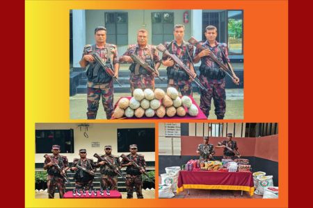 বেনাপোলে বিজিবি অভিযানে মাদকদ্রব্য ও চোরাচালান পণ্য আটক 