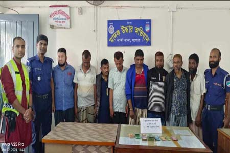 শার্শায় জুয়ার আসর থেকে নগদ টাকাসহ ৮ জুয়াড়ি গ্রেফতার 
