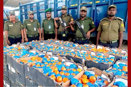 বেনাপোল বন্দরে মিথ্যা ঘোষণায় নিয়ে আসা কমলার চালান আটক