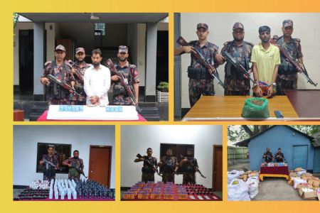 বেনাপোলে বিজিবির অভিযানে মাদকদ্রব্য ও চোরাচালান পণ্যসহ আটক-২ 