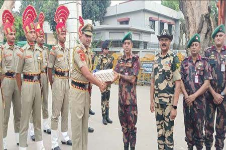 মহান স্বাধীনতা দিবস উপলক্ষে বিজিবি-বিএসএফ যৌথ রিট্রিট সিরিমনি প্যারেড অনুষ্ঠিত
