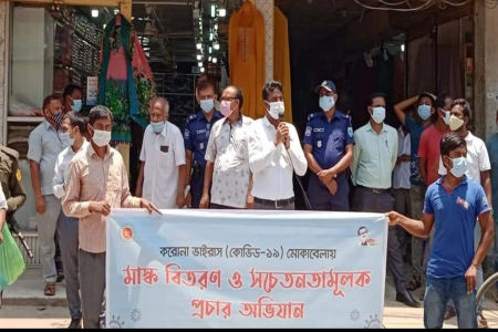 বোদায় মাস্ক বিতরণ ও সচেতনতামূলক প্রচার অভিযান