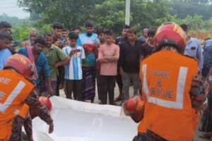 শৈলকুপায় বাস চাপায় ট্রাক চালক নিহত