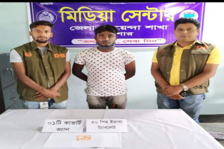 জেলা গোয়েন্দা শাখার অভিযানে ইয়াবা ও কাভার্ড ভ্যান সহ আটক-১