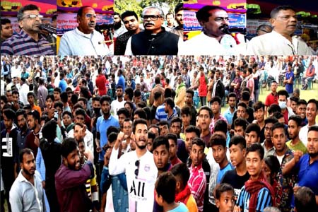 কালীগঞ্জ উপজেলার কাষ্টভাঙ্গা ইউপি নির্বাচনে নৌকা প্রতিকের কর্মী সভায় জনতার ঢল