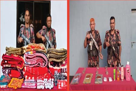 বিজিবির অভিযানে চোরাচালান পণ্য আটক