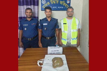 শার্শা থানা পুলিশের অভিযানে ৫০০ গাঁজা উদ্ধার