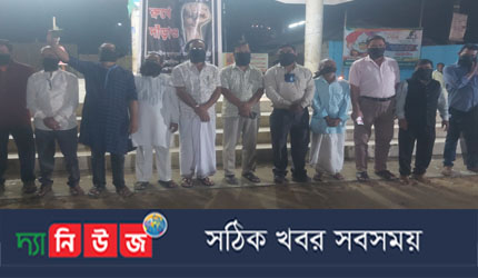 নবীগঞ্জ শ্যামাপুজা উপলক্ষ্যে সাম্প্রদায়িক অপশক্তির বিরুদ্ধে মুখে কালো কাপড় পড়ে প্রতীকি প্রতিবাদ