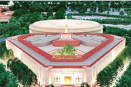 ভারতের নতুন সংসদ ভবনের ছাদ