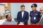 আহত পুলিশ পরিদর্শক শাহ আলমকে দেখতে হাসপাতালে গেলেন স্বরাষ্ট্রমন্ত্রী
