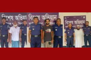 কালীগঞ্জে নিষিদ্ধ আওয়ালীগের ৮ নেতাকর্মী গ্রেফতার