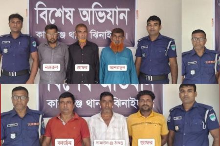 কালীগঞ্জ নিষিদ্ধ আওয়ামী লীগের ছয় নেতাকর্মী গ্রেফতার