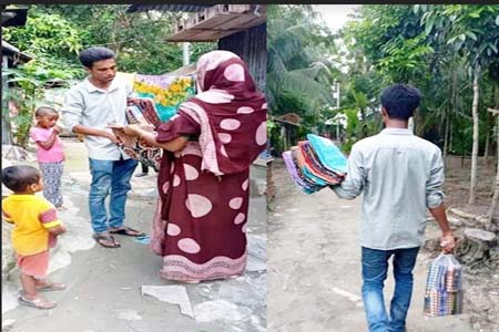 ঈদের কাপড় নিয়ে দুস্থদের পাশে যুবনেতা জয়নাল আবেদিন