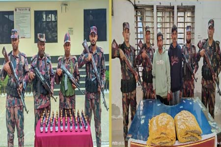 সীমান্তে দুইজন আসামিসহ মাদক
