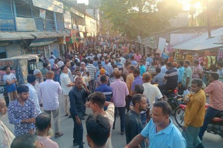 মান্দায় নিষিদ্ধ সংগঠনের অপতৎপরতার প্রতিবাদে বিএনপির বিক্ষোভ