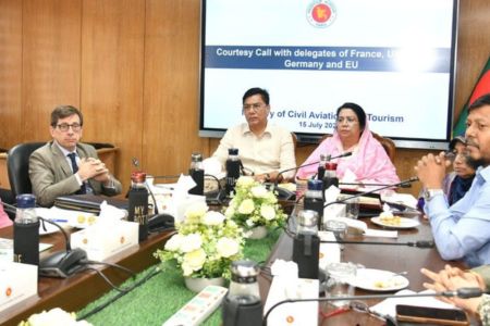বিমানমন্ত্রী ও প্রতিমন্ত্রীর সঙ্গে ফ্রান্স, যুক্তরাজ্য, স্পেন, জার্মানি ও ইউরোপীয় ইউনিয়ন প্রতিনিধি দলের সৌজন্য সাক্ষাৎ