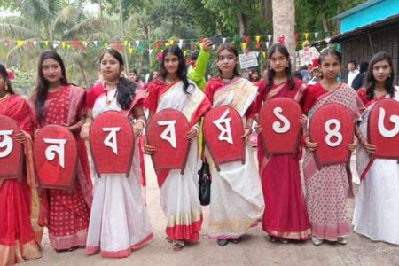 মধুখালীতে উৎসবমুখর পরিবেশে বৈশাখী র‍্যালি, অংশ নিলো সর্বস্তরের মানুষ