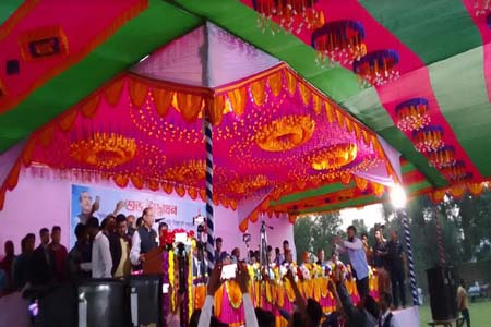 মধুমতি নদীর তীরের ভাঙ্গন রোধে রাস্তাসহ অন্যান্য এলাকা সংরক্ষণ ও ট্রেজিং প্রকল্পের উদ্বোধন