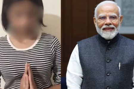 নরেন্দ্র মোদির কাছে হাতজোড় করে ক্ষমা চাইলেন আপত্তিকর মন্তব্য করা তরুণী