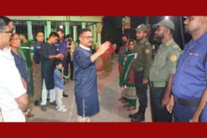 নড়াইল সদর থানা এলাকায় বিভিন্ন পূজামণ্ডপ পরিদর্শন করলেন এসপি আল মামুন শিকদার
