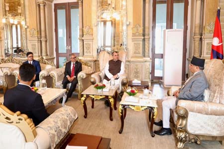 নেপালের প্রধানমন্ত্রীর সাথে পরিবেশমন্ত্রী সাবের চৌধুরীর দ্বিপাক্ষিক বৈঠক