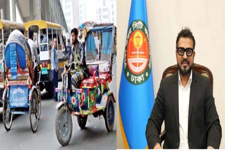 ঢাকার মূল সড়কে রিকশা