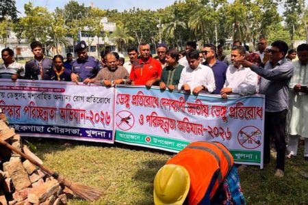 পাইকগাছায় ডেঙ্গু প্রতিরোধ ও পরিচ্ছন্নতা অভিযান শুরু