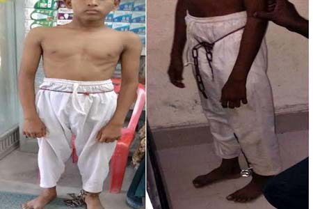 পায়ে শিকল পরিয়ে মাদ্রাসা ছাত্রকে পেটানোর অভিযোগ