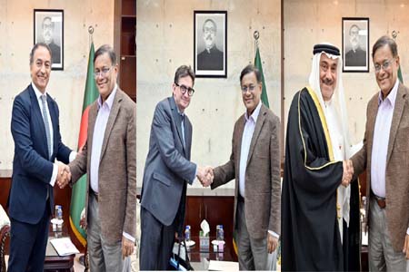 পররাষ্ট্রমন্ত্রীর সাথে পর্তুগাল ও বাহরাইনের রাষ্ট্রদূতদ্বয়