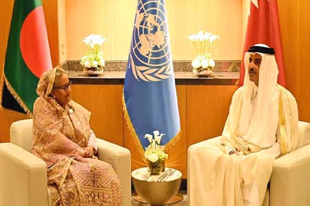 কাতারের আমির এর সঙ্গে প্রধানমন্ত্রীর বৈঠক