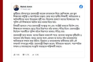 ভিন্নমতের প্রতি সম্মানই গণতন্ত্রের শক্তি: মাহদী আমিন