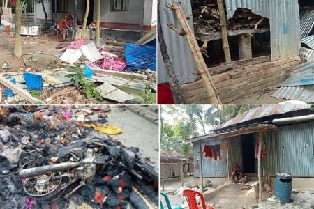 সালথায় দুই মোড়লের দ্বন্দ্বে তছনছ জনপদ, ভাঙচুর-অগ্নিসংযোগে আতঙ্কে সাধারণ মানুষ