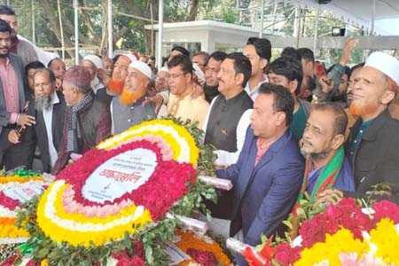 বঙ্গবন্ধুর প্রতিকৃতিতে শ্রদ্ধাf