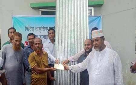 ঢেউটিন ও চেক বিতরণ 