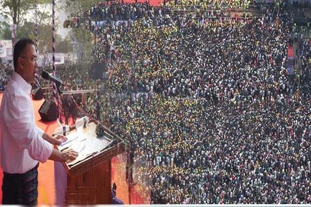 পলোগ্রাউন্ড মাঠের নির্বাচনি জনসভায় তারেক রহমান