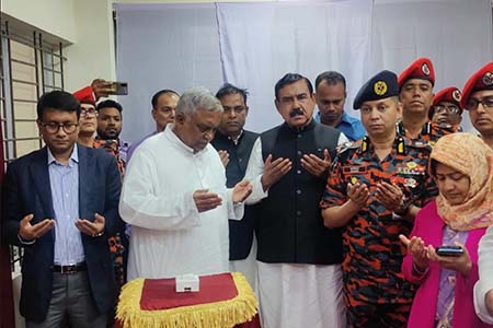 টেকেরহাট ফায়ার স্টেশন উদ্বোধন করলেন স্বরাষ্ট্রমন্ত্রী