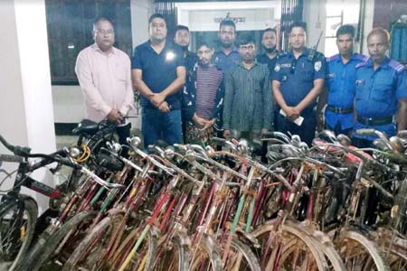 ঠাকুরগাঁওয়ে চুরি যাওয়া ১৭টি বাইসাইকেল উদ্ধার, গ্রেফতার-৫