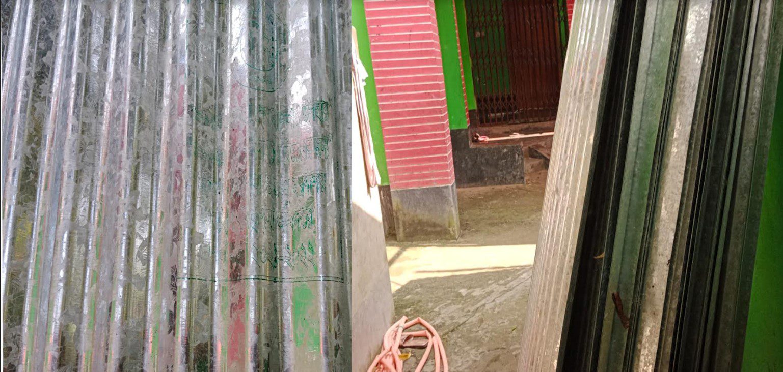 কালীগঞ্জের সেই তৃতীয় লিঙ্গের চেয়ারম্যানের বাড়িতে মিললো সরকারি ত্রানের টিন