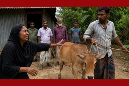 সুদের টাকার জন্য বিধবার গাভী নিয়ে গেলেন দাদন ব্যবসায়ী